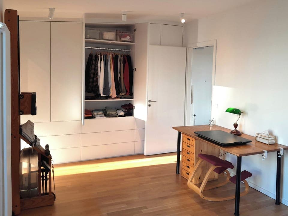 Spacious wardrobe, fully cleared and ready for your belongings upon move-in.
