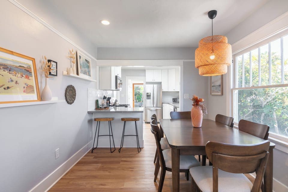 Dining area and kitchen.
