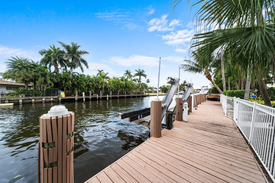 Private dock access for boating, fishing, or relaxing by the water. A true Florida waterfront experience. #WaterfrontRental #BoatDock #LuxuryVacation