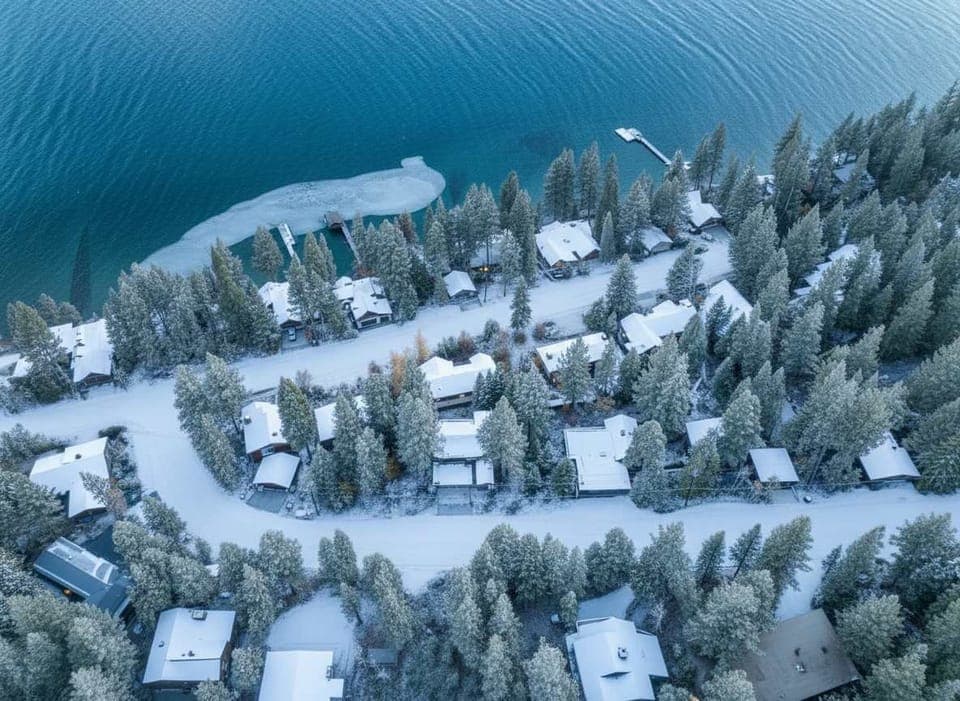 Exterior: Aerial view of the home, close proximity to the shores of Lake Tahoe
