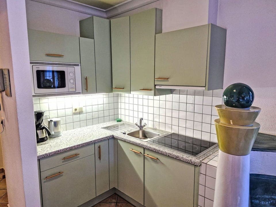 Kitchen Appliance, Kitchen, Major Appliance, Countertop, Flooring, Kitchen Sink, Interior Design, Cabinetry, Plumbing Fixture, Sink