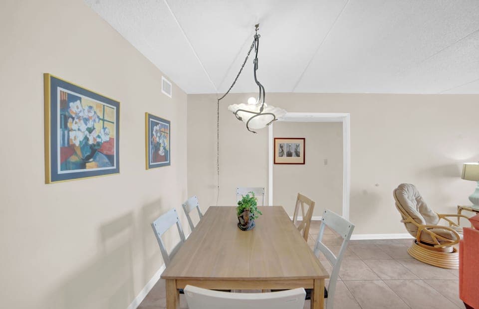 Dining table with seating for six