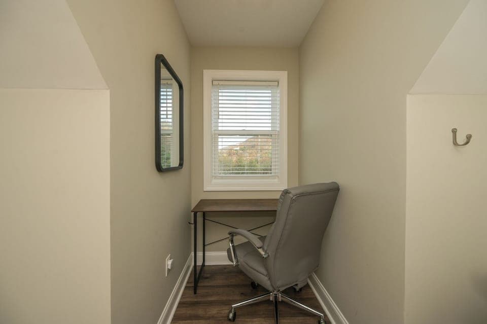 Desk and chair in dormer (In 2 of the 3 upstairs rooms)
