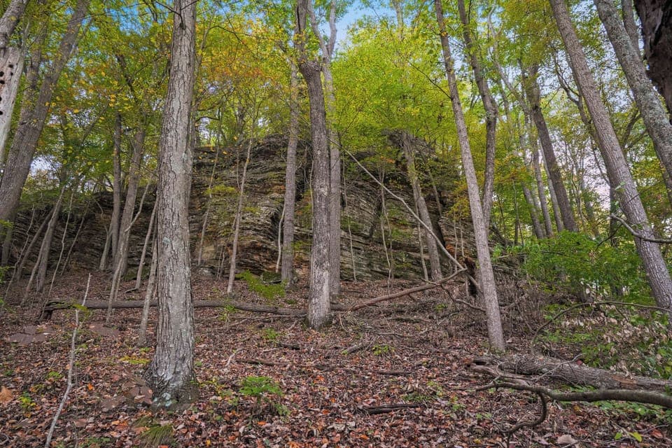 Follow the Ruby Rock Trail to discover a massive rock formation and a stunning seasonal waterfall at the top of the hill.