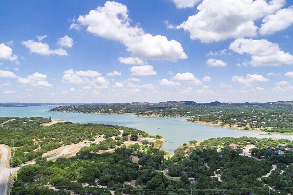 An aerial view of Canyon Lake.