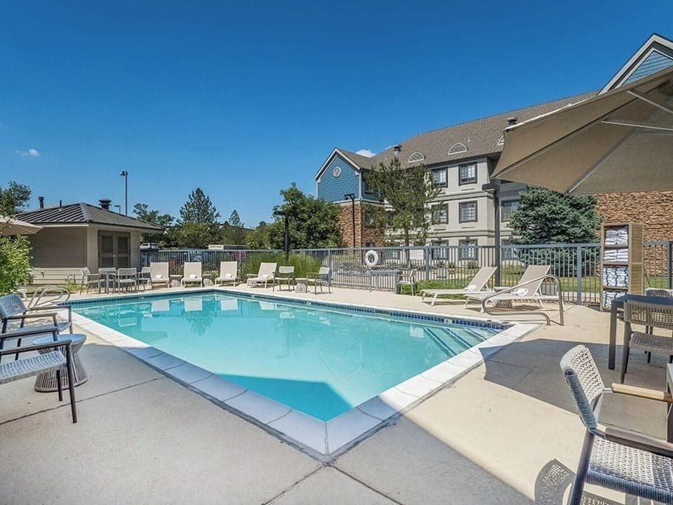 Unwind poolside with plenty of loungers and open skies.