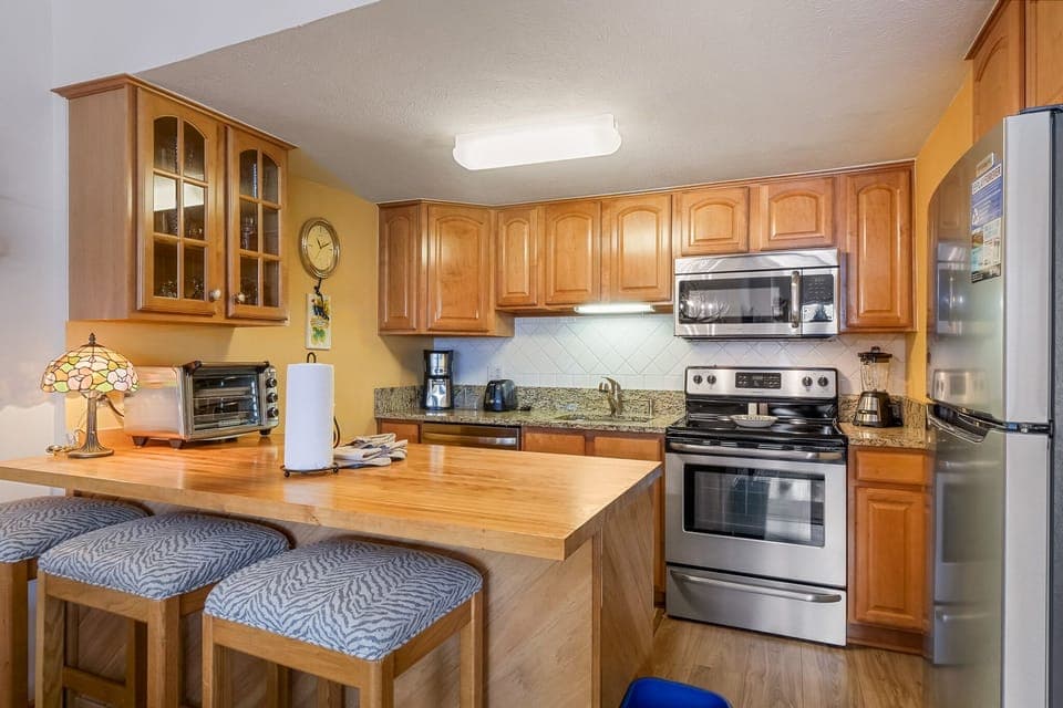 Indoors, Kitchen, Microwave, Oven, Refrigerator