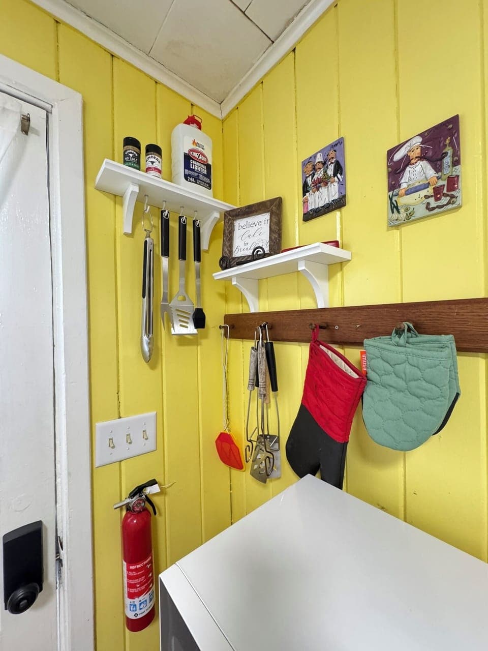 Grill Available for Outdoor Cooking, Along with Utensils to Use Outside!