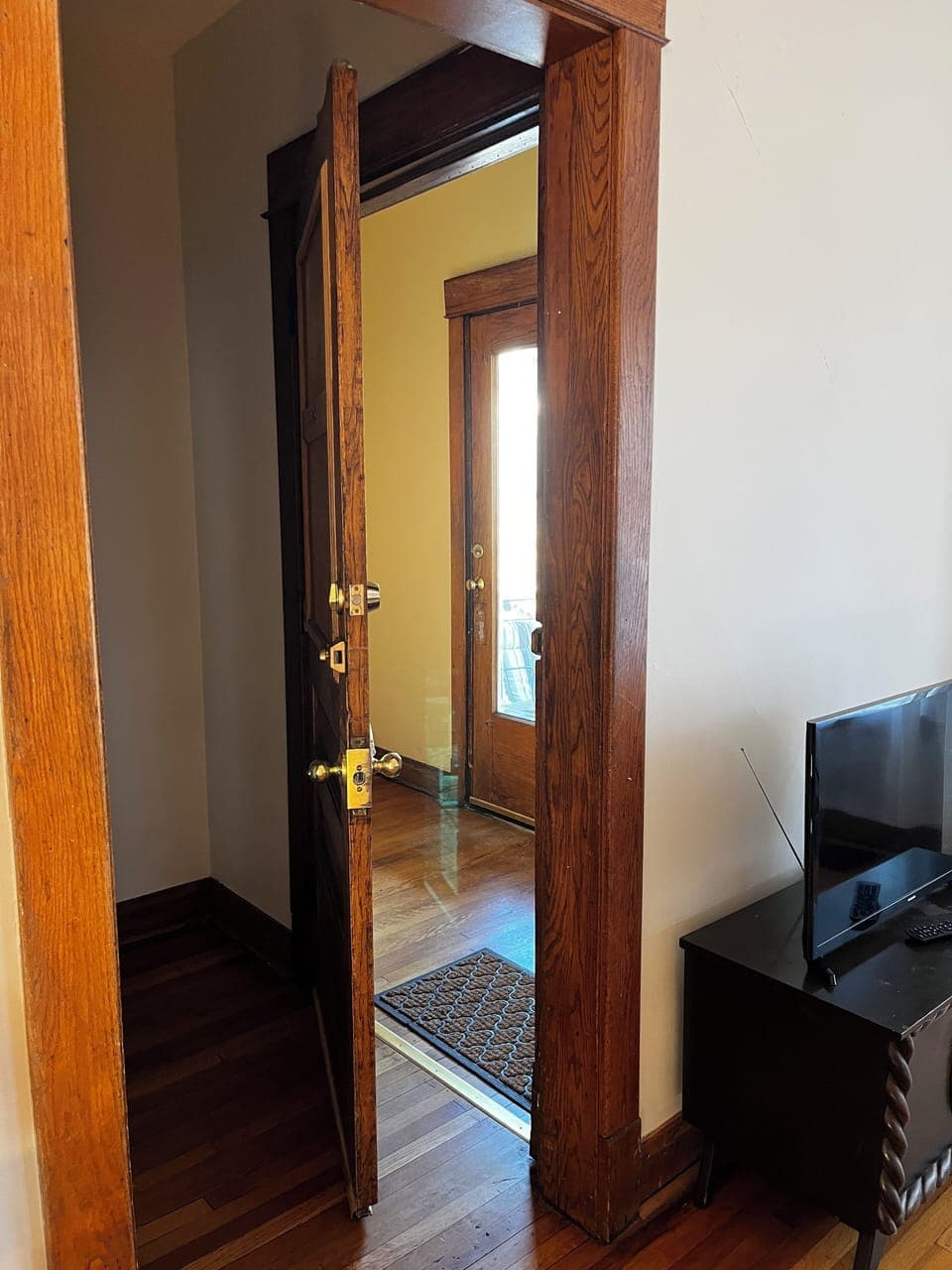 First-floor exit to front porch