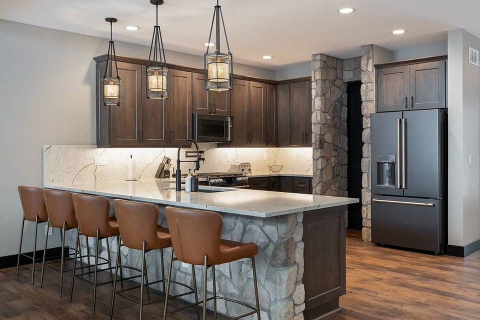 The kitchen is an excellent place to enjoy breakfast before a day in Granby.