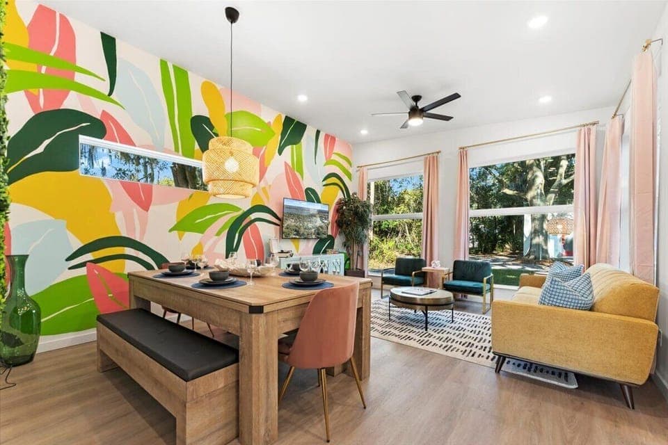Experience the perfect open-concept space, seamlessly blending the living room and dining room for an inviting atmosphere.