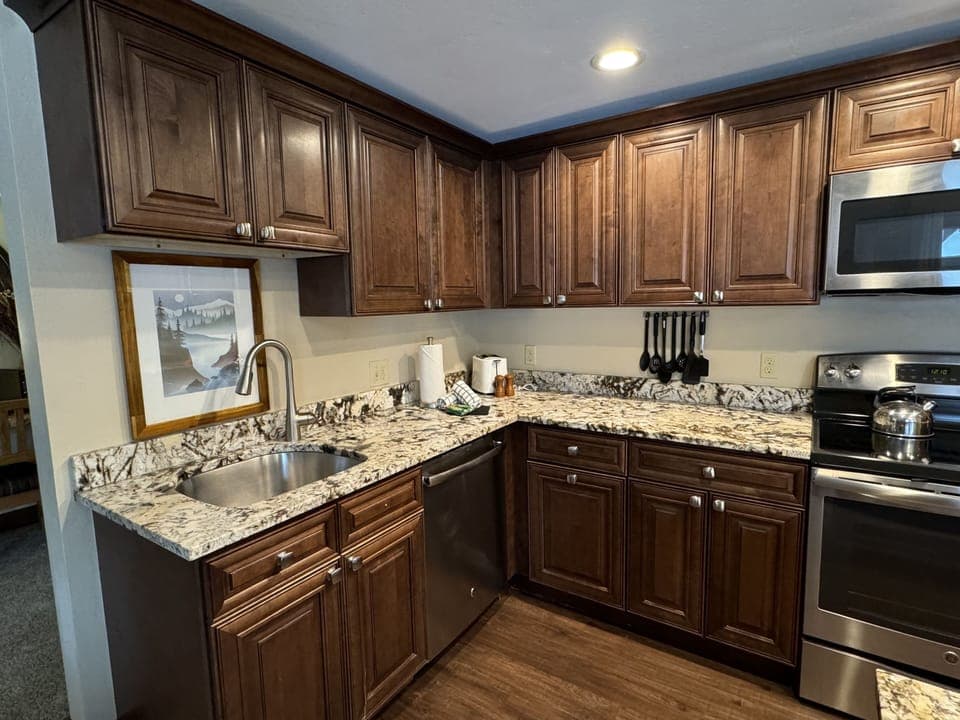 Indoors, Kitchen, Sink, Microwave, Oven