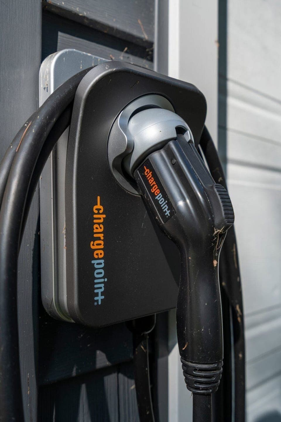 EV charger located on back garage