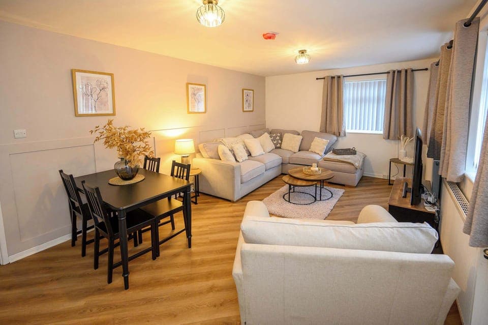 Living space with comfortable seating 