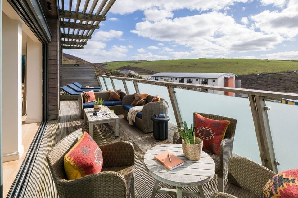 Balcony, Levan, The Village, Watergate Bay, self catering with Beach Retreats.