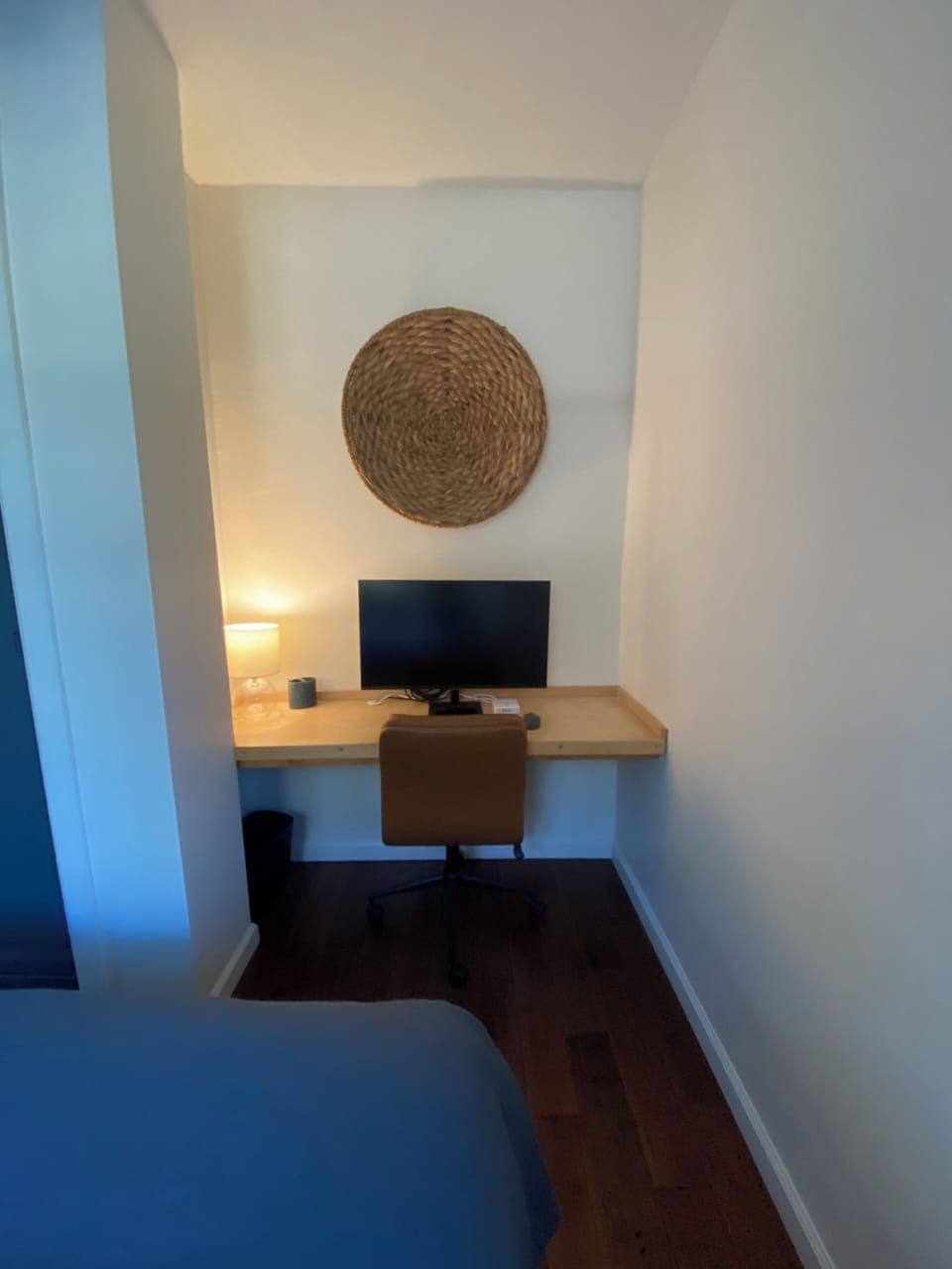 Office space with 36" monitor/smart tv