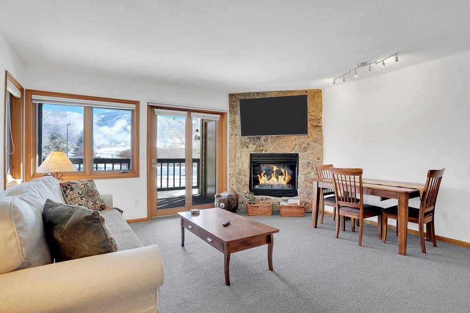 Living room with ski area view