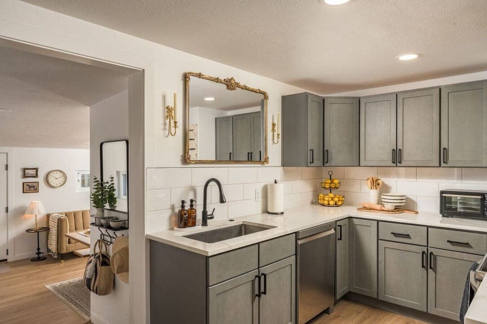 Seamless flow from kitchen to dining for easy entertaining