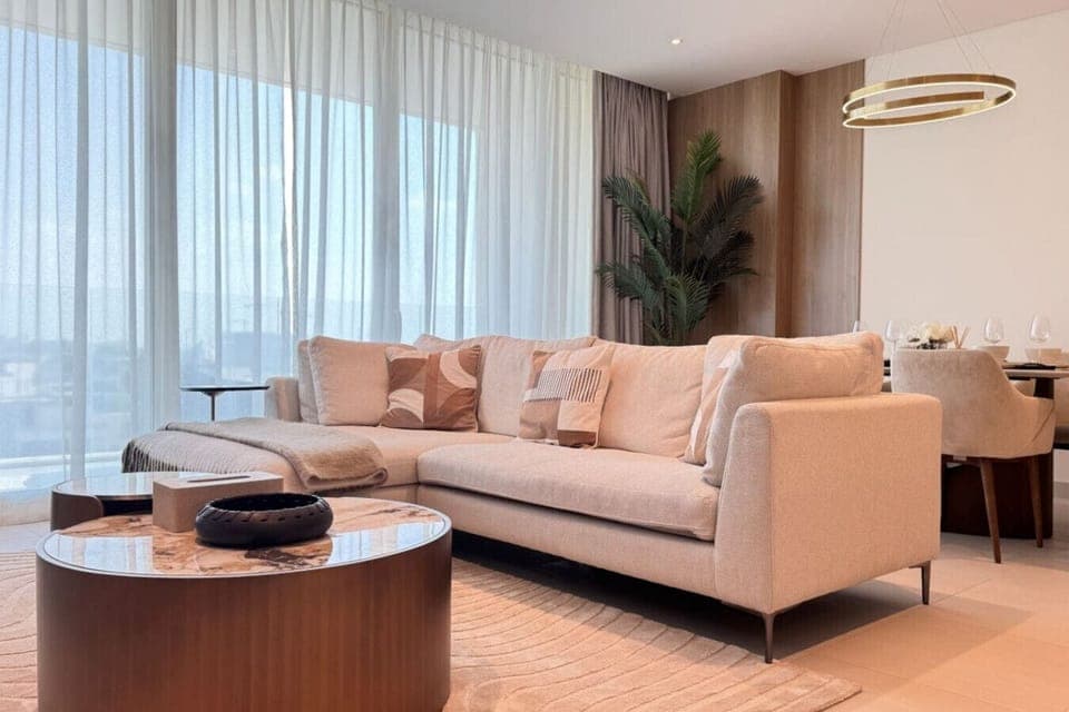 A spacious and cozy living room perfect for relaxation and unwinding after a long day.