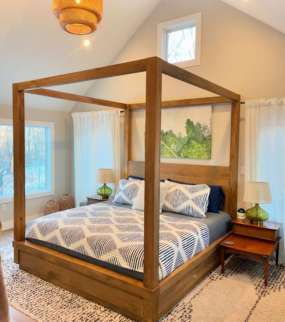 Primary Bedroom - 2nd Floor  King Canopy Bed - Upstairs Bedroom Attached to Bathroom