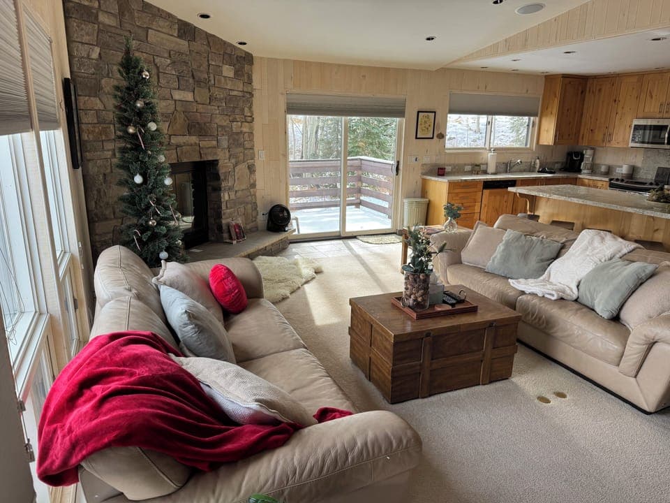 Open Living Room w/Fireplace