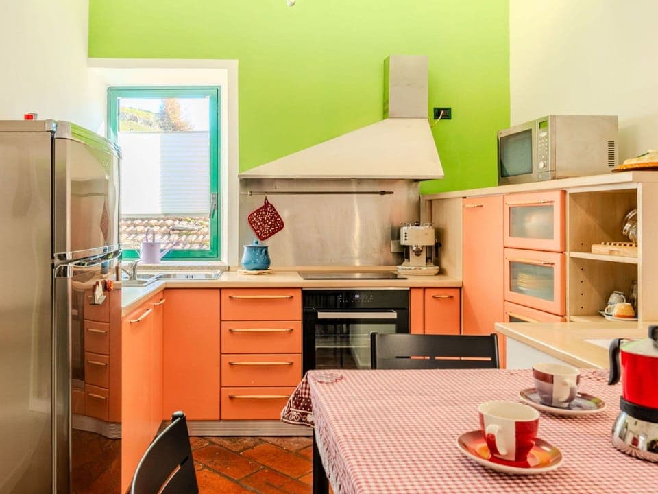 Kitchen, Kitchen Appliance, Interior Design, Major Appliance, Countertop, Furniture, Ceiling, Cabinetry, Home Appliance, Lighting