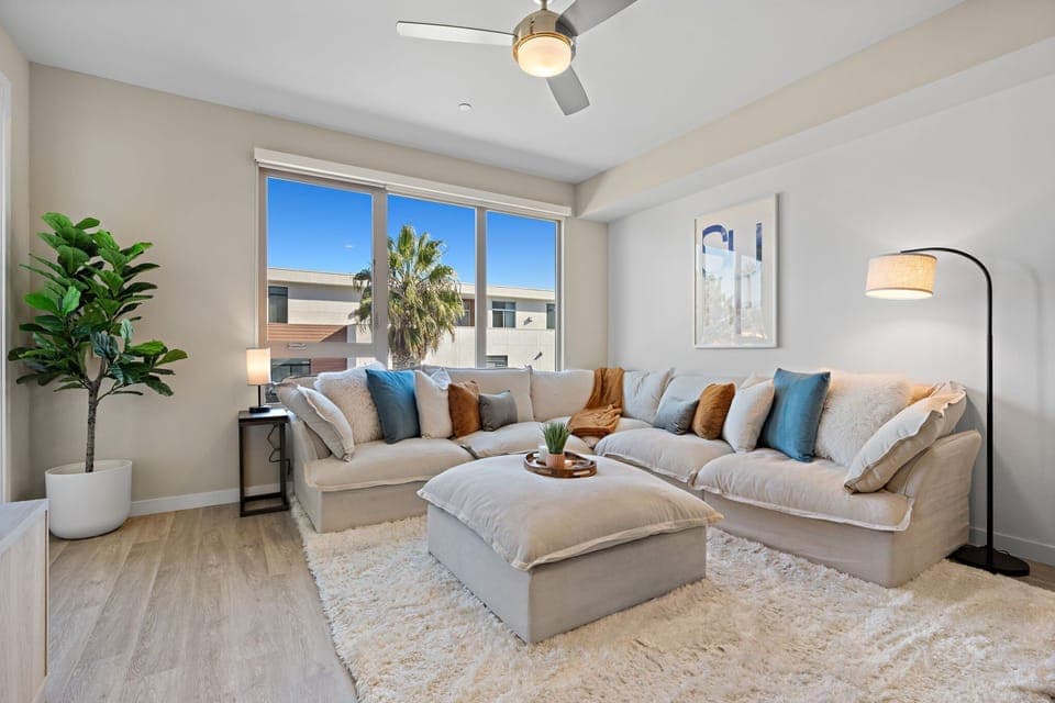 A spacious and lovely sectional that comfortably accommodates all four guests