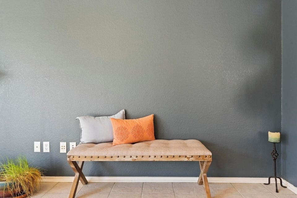 Entry bench nook for shoes, bags, and quick drop-offs