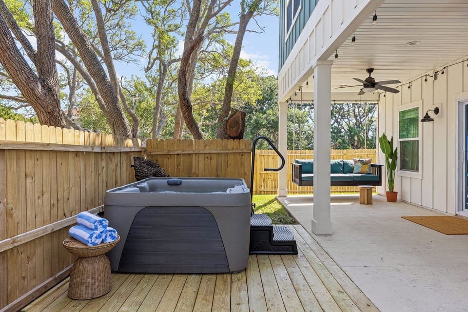 Enjoy a rejuvenating soak in the hot tub.