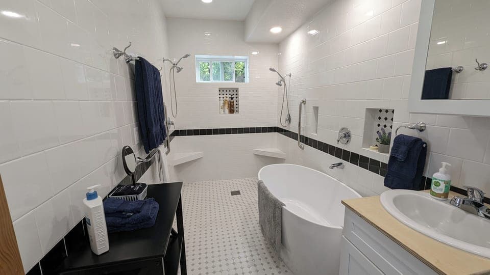 Studio1 has a spa-like bathroom like you might find in House Beautiful magazine.