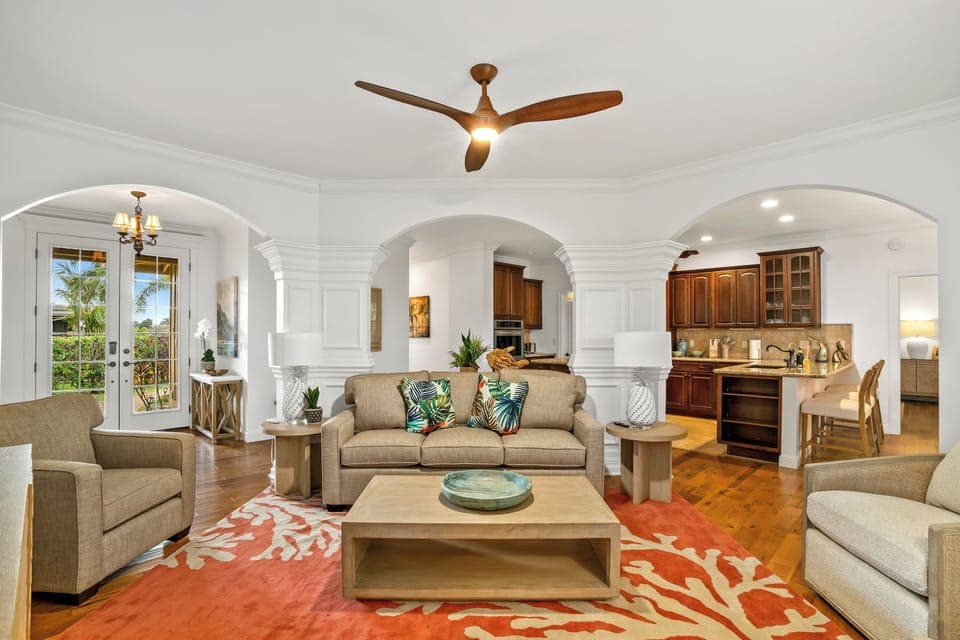 Beautiful curated home with touches of the island all through out.