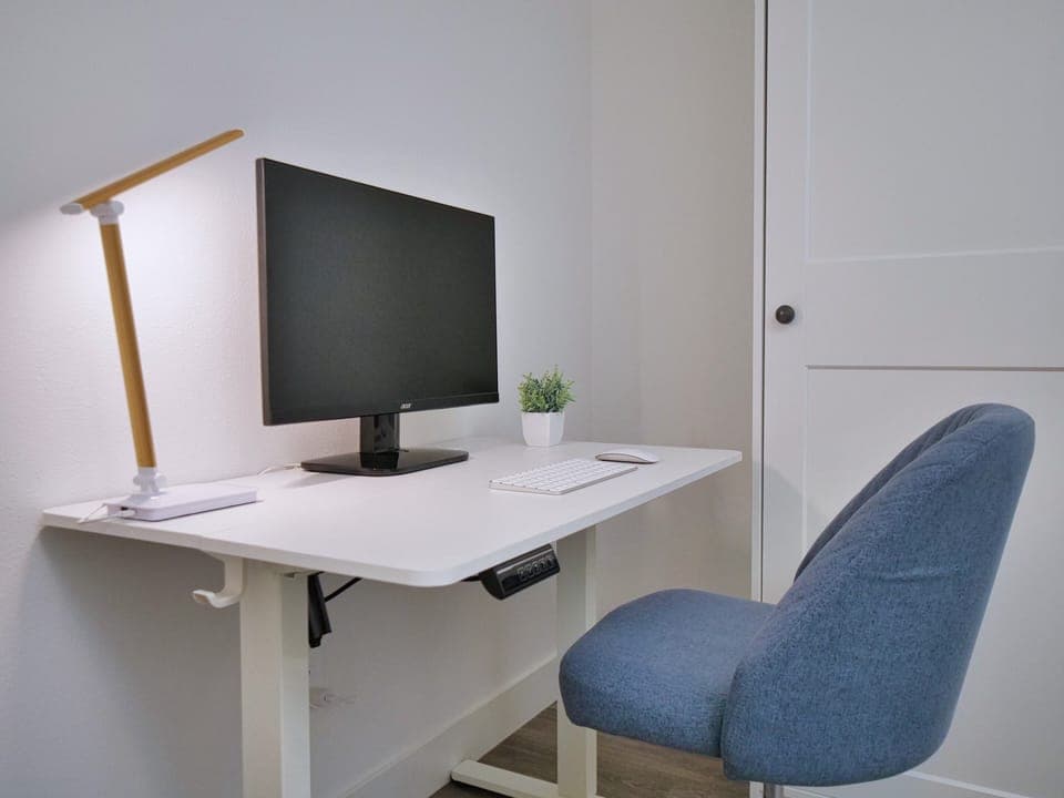 Standing desk, 27" monitor, keyboard, and mouse available upon request.