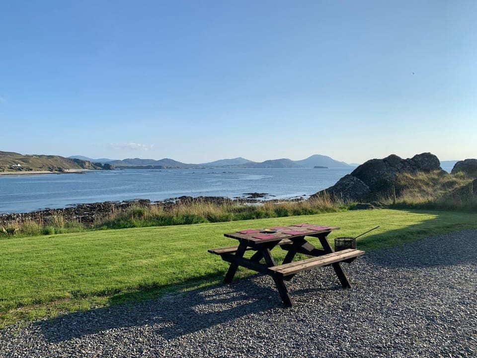 Picnic table in front garden