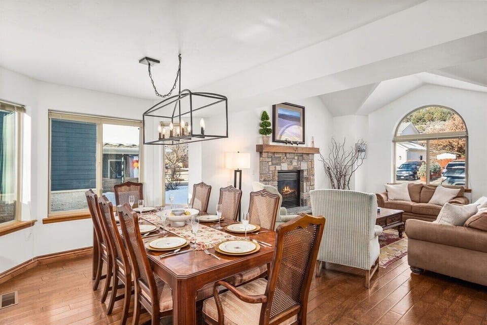 Open-concept dining/kitchen/living room