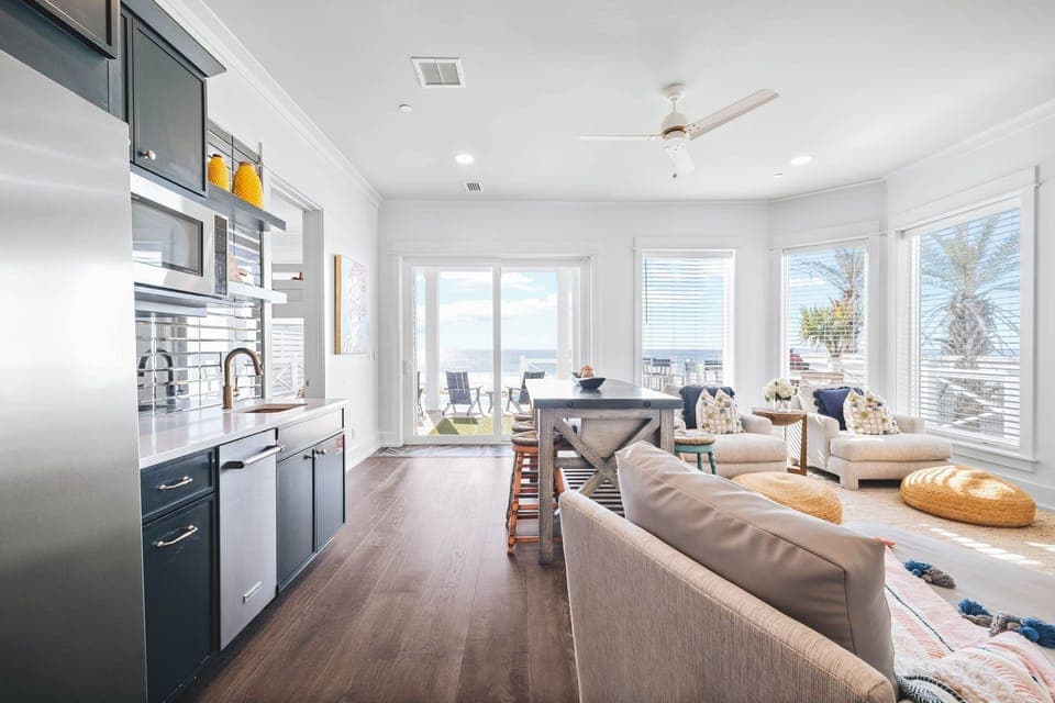 Prime Gulf Views from the 1st Floor Kitchen & Living Space