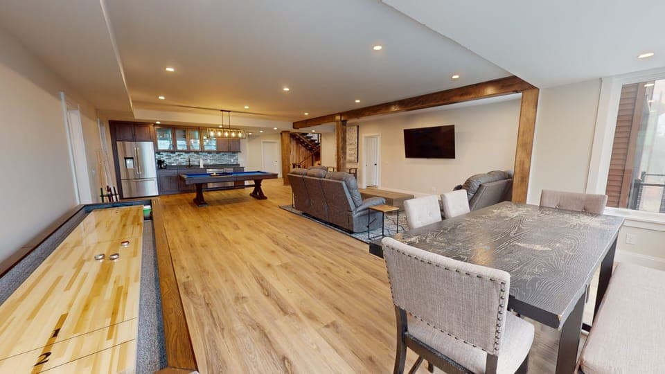 Indoors, Hardwood, Furniture, Table, Floor