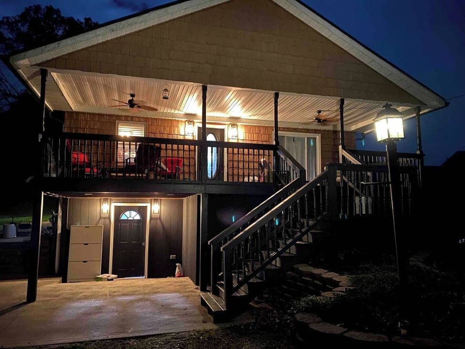 Downstairs entrance & main floor front door.