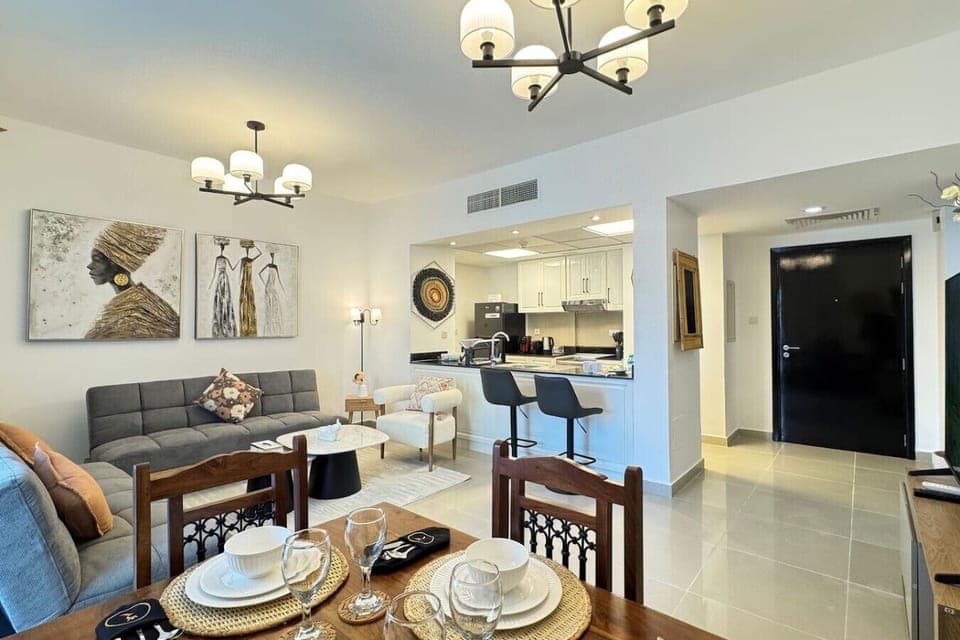 Unwind in a cozy yet elegant living room with modern décor.