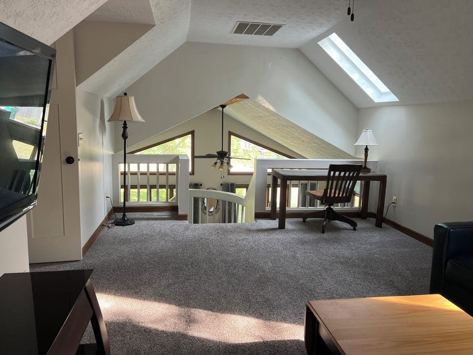 Upstairs landing with queen pull out and desk