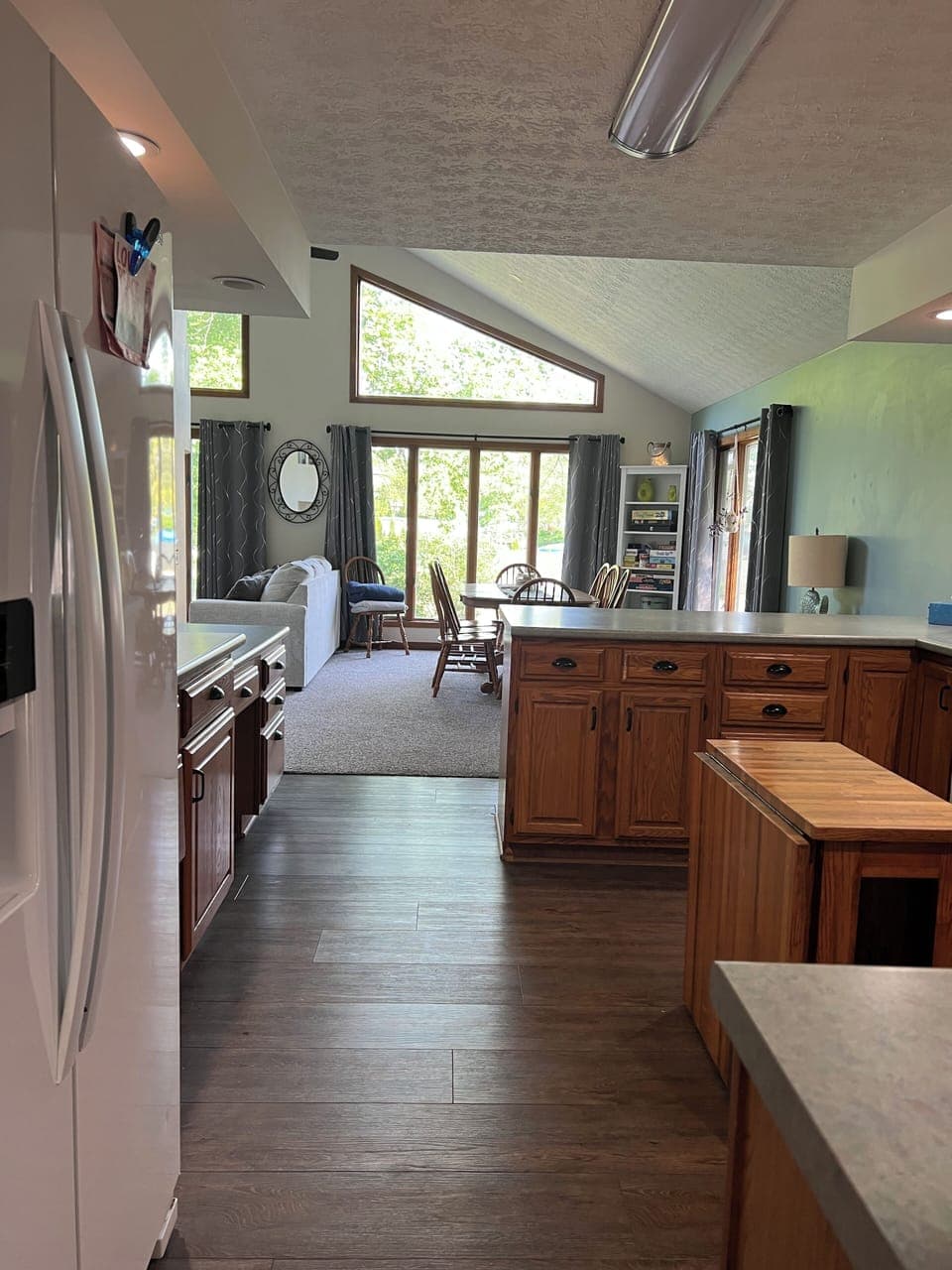 Walking from the front entry into the kitchen