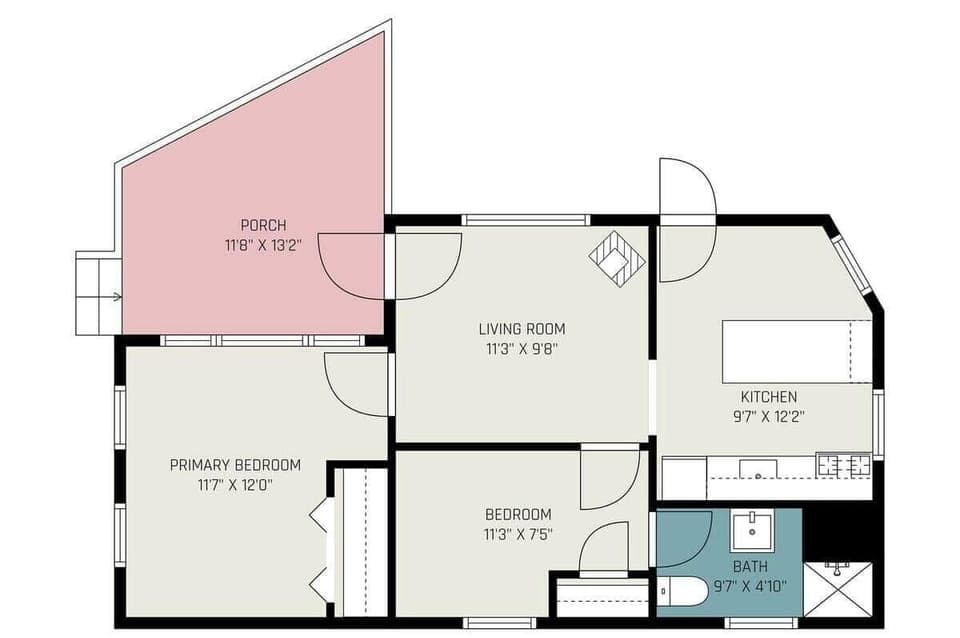 Floor plan of cabin.