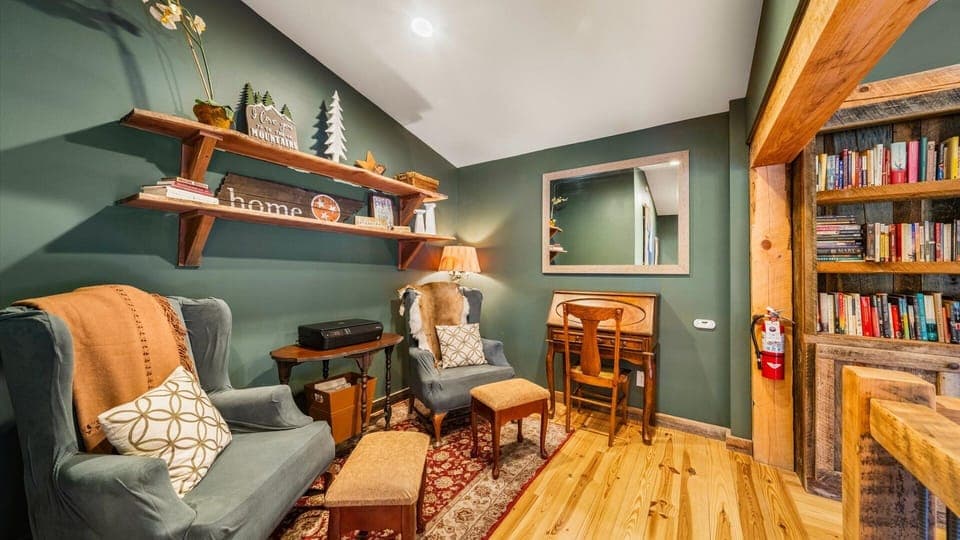 Read a good book in the cozy upstarts library nook!