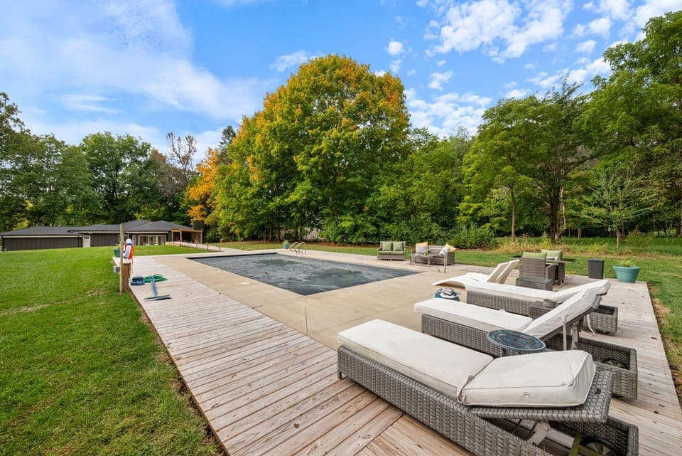 Back yard with inground pool