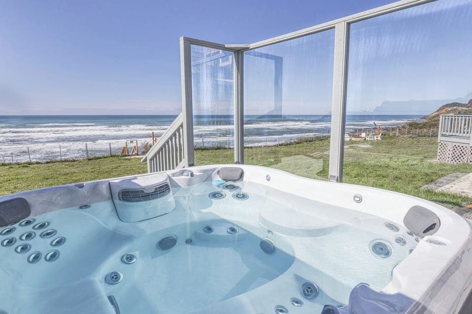 Immerse yourself in this wonderfully large hot tub!