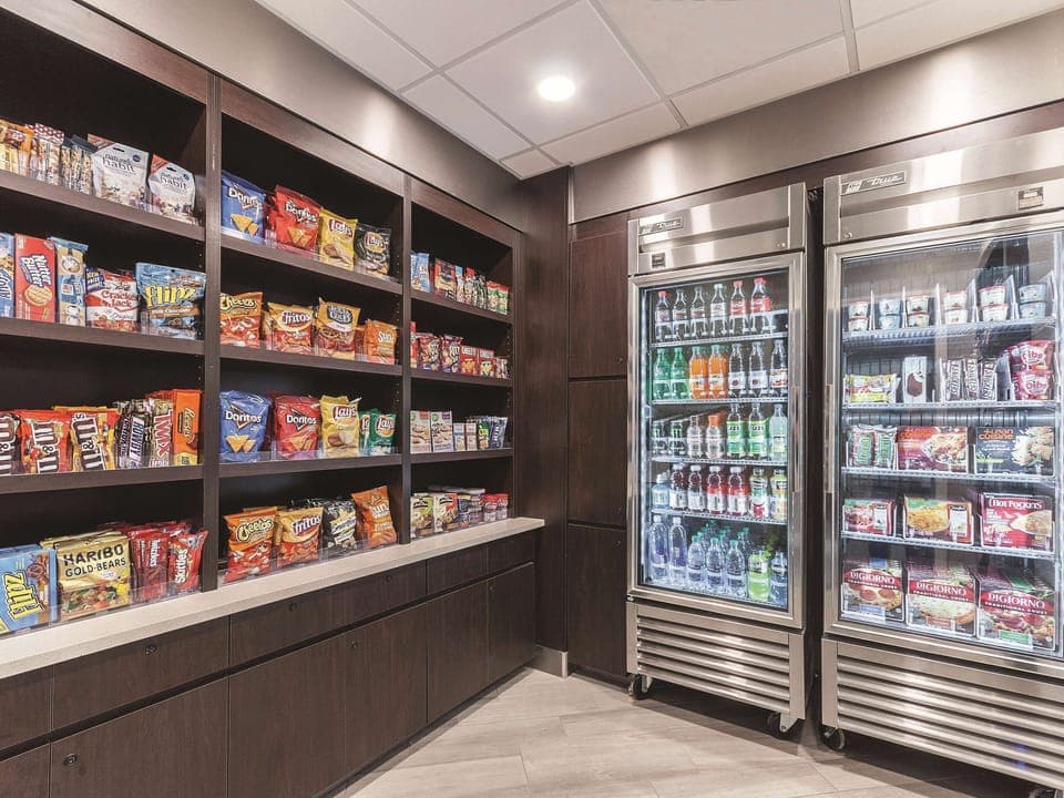 Grab snacks and drinks anytime from the convenient market.