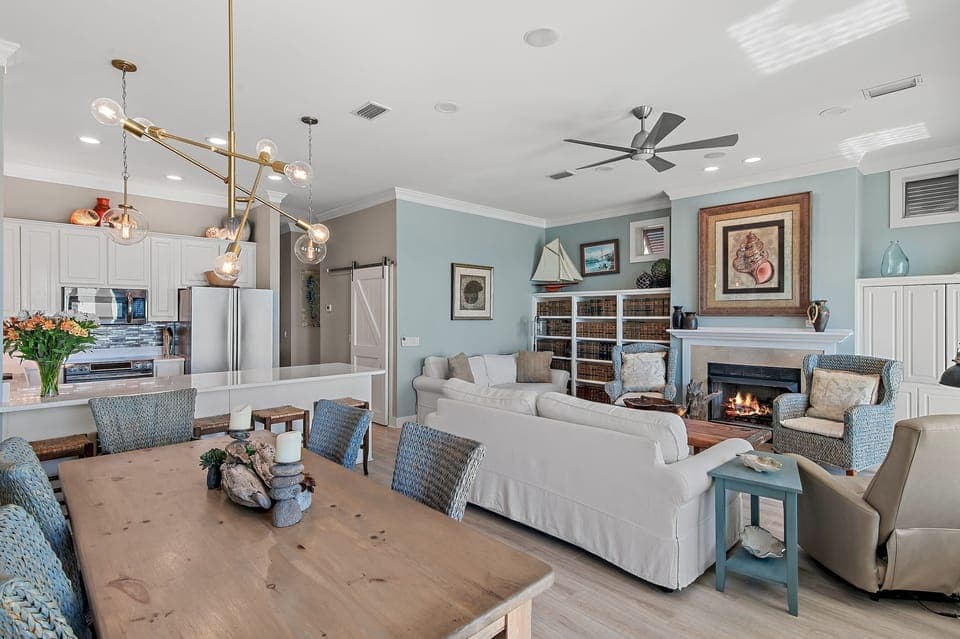 Anchor Cliff-Seacrest-Second Floor Living, Dining, and Kitchen - Anchor Cliff-Seacrest-Second Floor Living, Dining, and Kitchen