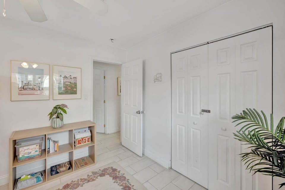 The second bedroom features a pair of cozy twin bunkbeds