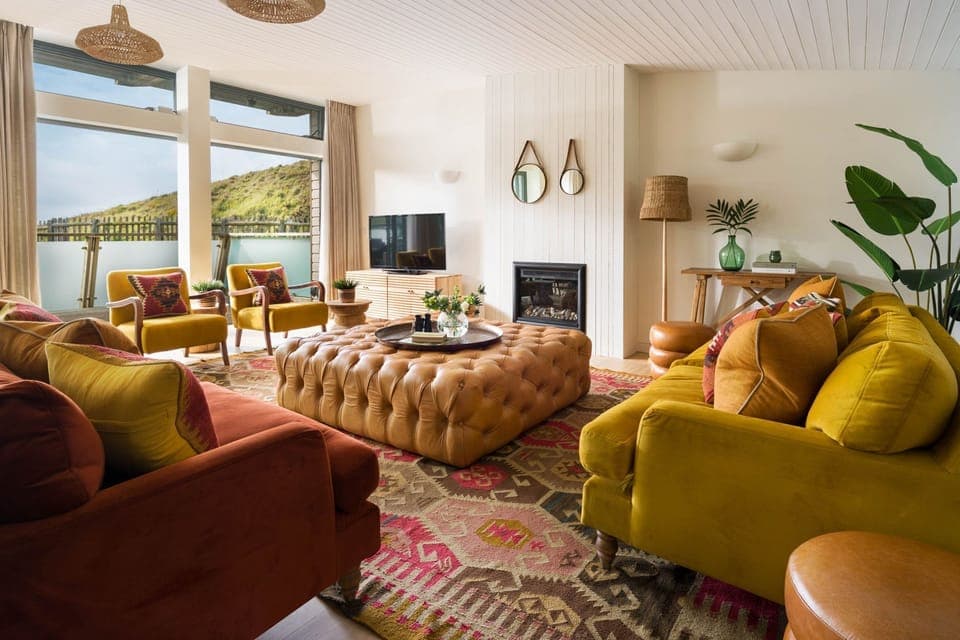 Living room at Mabyn, The Village, Watergate Bay, self catering with Beach Retreats.