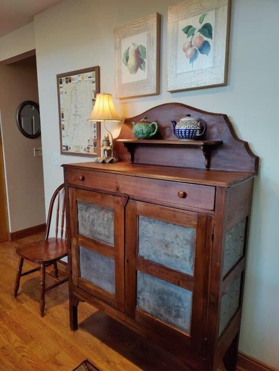 Entryway with Antique Pie Safe