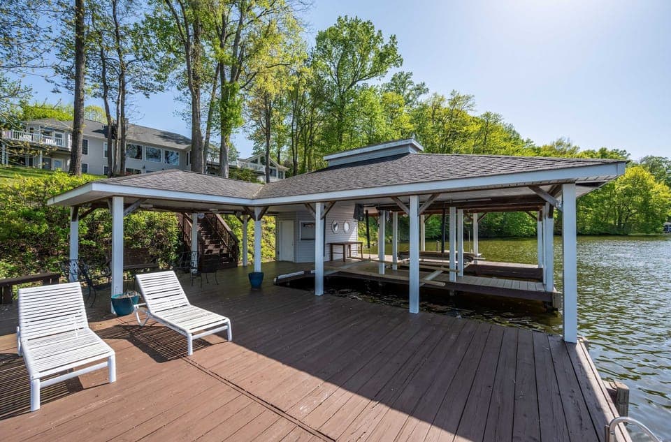 Our dock is huge and can fit your whole group down here for a fun, lake day!